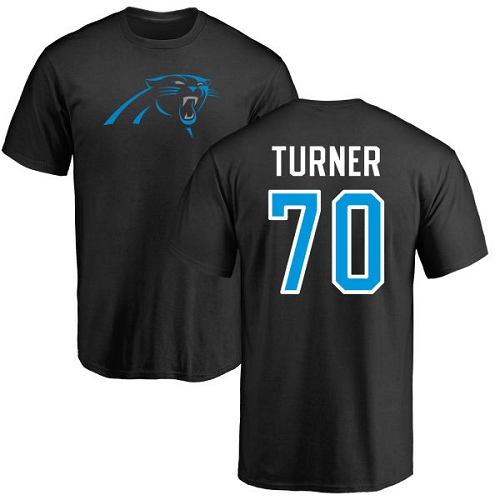 Carolina Panthers Men Black Trai Turner Name and Number Logo NFL Football #70 T Shirt->women nfl jersey->Women Jersey